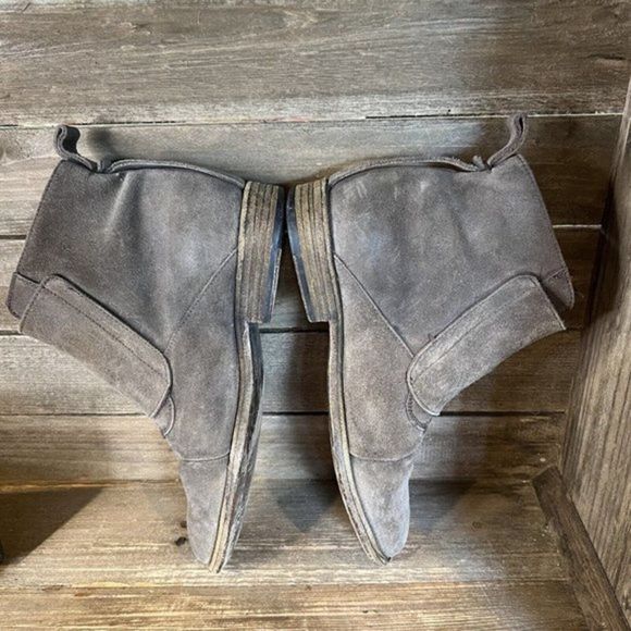 Womens Sartore Gray Suede Double Monk Strap Ankle Boots Size EUR 37 US 6.5-7 GUC - Picture 4 of 6